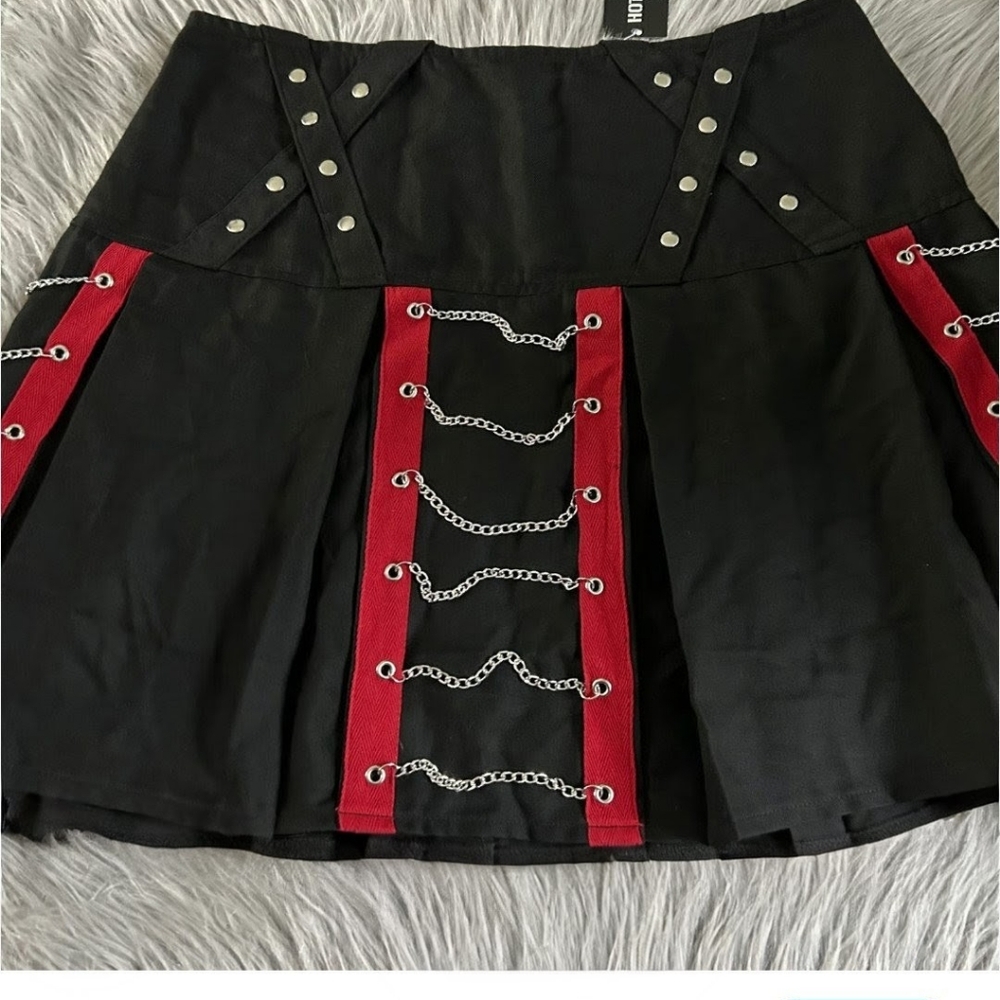 Red & Black Mini Skirt From Hot Topic